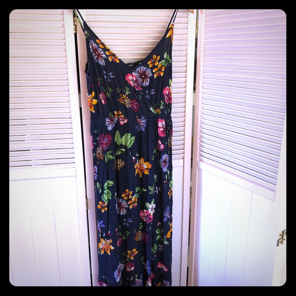 Gorgeous ONE Clothing  Navy Blue Floral Maxi Dress